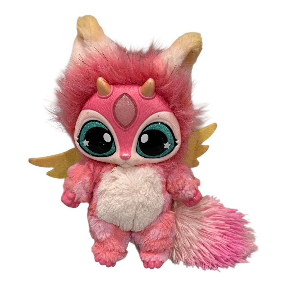 Moose Magic Mixies Interactive Pink Plush Toy Light Up Wings Stuffed Animal 8"